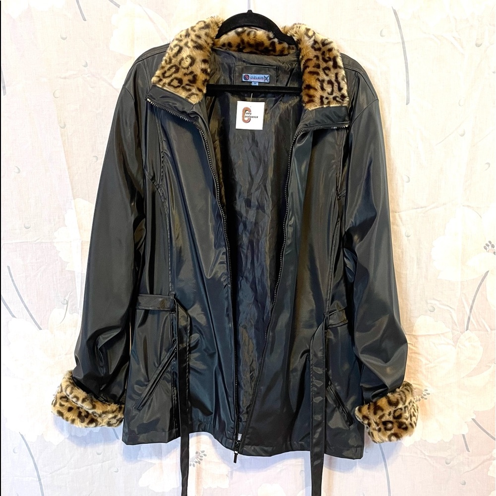 Vintage Marcelle Renee Coat Faux Fur Collar Black 3X